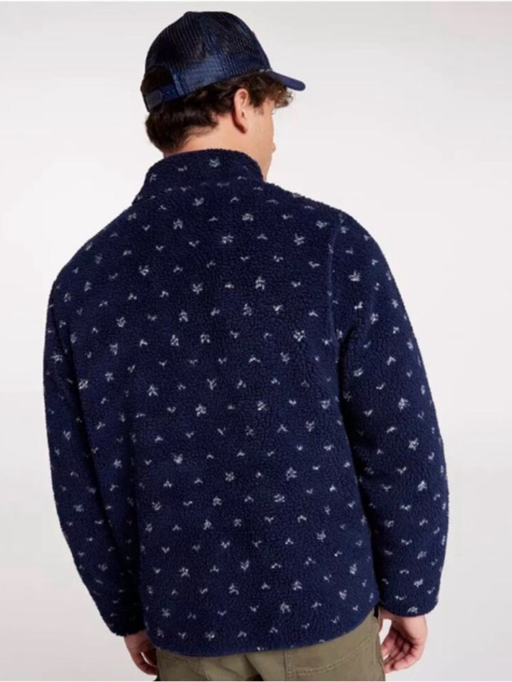 Alpine Design Navy Patterned Sherpa Jacket with Subtle Light Pattern - Picture 2 of 14